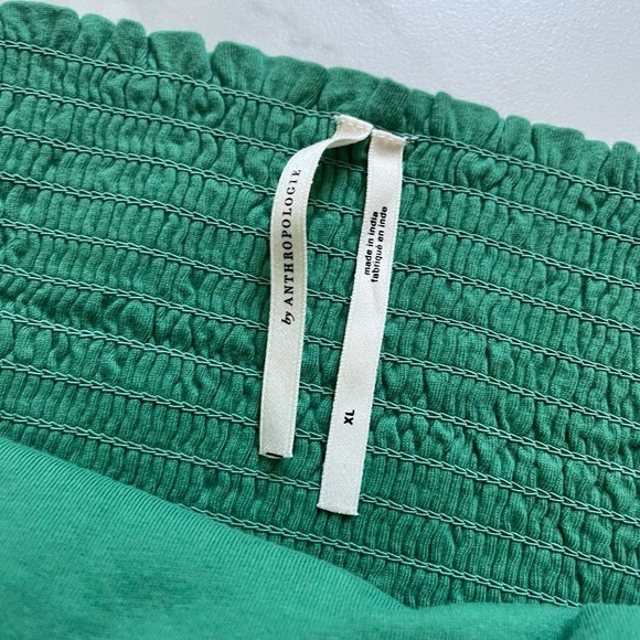 Anthropologie green ruffle tube top XL - Picture 4 of 7